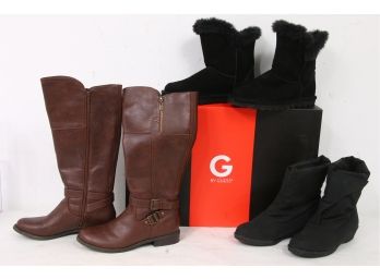 Group Of 3 Women's Winter Boots From GUESS , Toe Warmers & Bearpaw - All Size 10