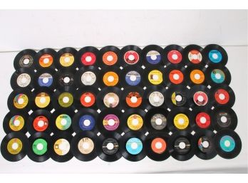 Group Of Vintage Vinyl 45's Single Records Mixed Music Genre - See Titles In Images