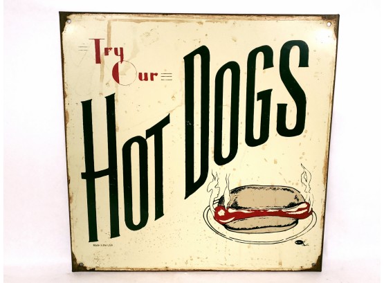 Vintage Deco Style Hot Dog Sign