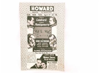 Vintage Howard Theater Playbill