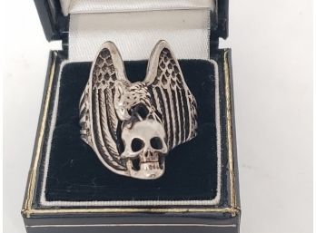 Cottage G & S Biker Skull Eagle Ring Size 13 1/2
