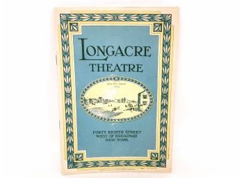 1929 Longacre Theater Program New York