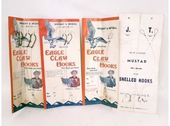 Vintage Eagle Claw Fishing Hooks Display