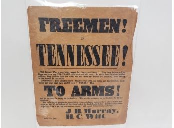 Free Men Of Tennessee Call To Arms Ephemera