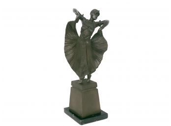 Art Deco Bronze Sculpture Dancing Girl By Demetre Chiparus