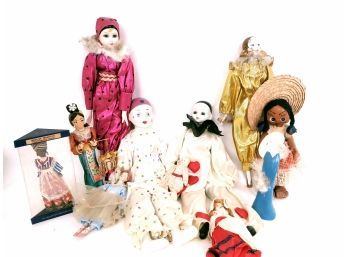 Mixed Lot Of Porcelain And Other Dolls, Lot Of 9