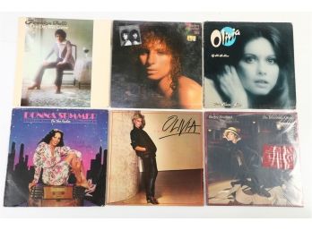 Lot Of 6 Records Frankie Valli, Barbara Streisand, Olivia, Donna Summer