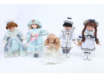5pc Collectible Porcelain Doll Lot