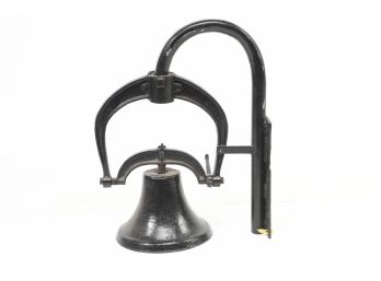 Antique Cast Iron Church/school Bell With Mount