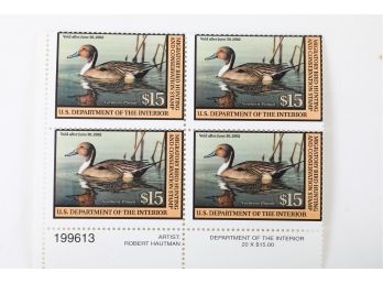 2001 Federal Duck Stamp $15 Block