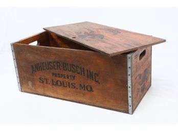 Anhauser Busch Budweiser Collectible Checkers Wood Crate