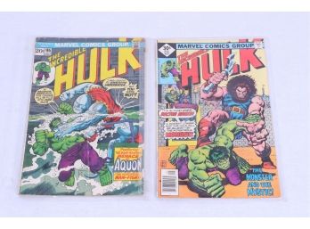 2 Vintage Marvel Comic Books Incredible Hulk #165 1st Aquon, Trimpe,  And Incredible Hulk #211 MAN THING