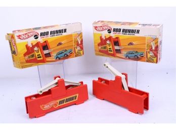 2 Vintage Hot Wheels Rod Runner Hand Shift Power Booster With Boxes
