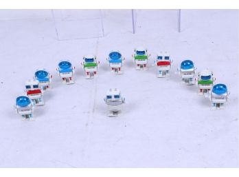 Group Of 12 Vintage Wind Up Robot Toys