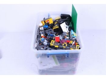 Large Plastic Bin Of Legos And Other Toys