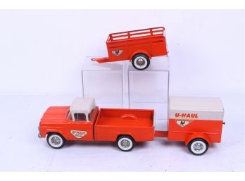 Rare Vintage  Lint U-haul Truck With 2 Trailers