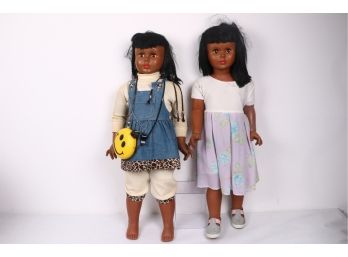 2 Vintage Uneeda African American Doll 35' High