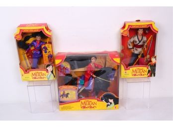 Mulan & Khan Her Horse, Capitan LI Shang, Mulan Lot Of 3 New In Boxes