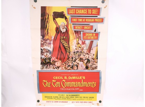 The Ten Commandments Vintage  1 Sheet Movie Poster
