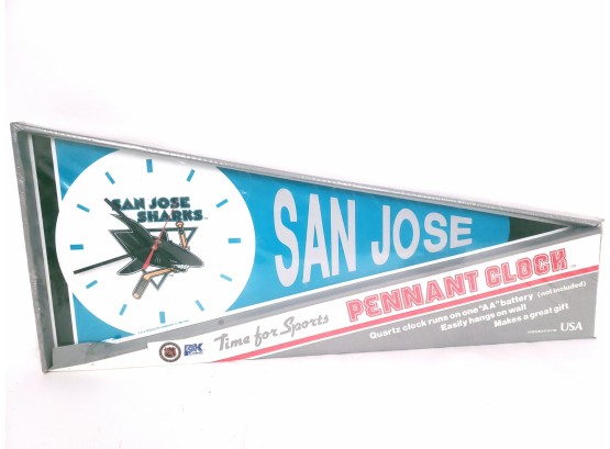NOS Vintage 1991 San Jose Pennant Clock New In Package