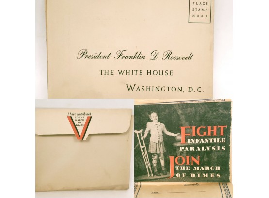 President Franklin Roosevelt Ephemera Letter For Donations To March Of Dimes