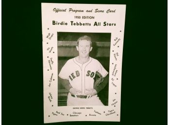 1950 Birdie Tablets All Star Baseball Program And Score Card