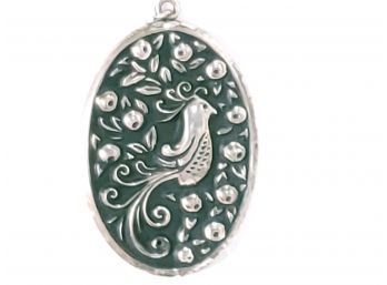 International Sterling Silver Partridge Folk Art Love Bird Pendant 10 Grams