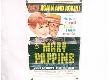 1973 Mary Poppins 1 Sheet Movie Poster
