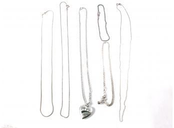 23.1 Grams Of Sterling Silver Necklaces, Bracelet, Ankle Bracelet