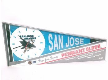 NOS Vintage 1991 San Jose Pennant Clock New In Package