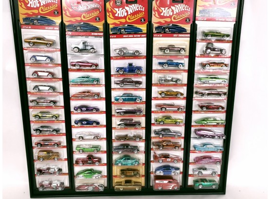 Collection Of 56 Hot Wheels Classics Cars New In Package In Display