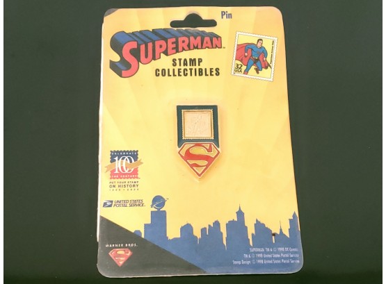 Superman Stamps Pin On Card