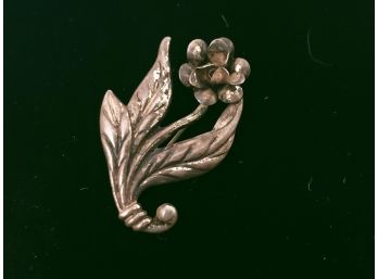 Signed Sterling Silver Flower Pin Brooch 4.1 Gram