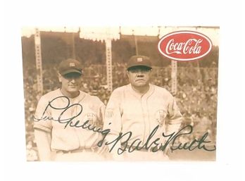 Babe Ruth Lou Gehrig Coca Cola Advertising Baseball Card