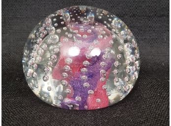Handmade Controlled Bubble Glass Paperweight