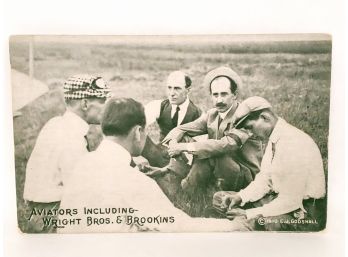 Vintage Postcard Of Aviators Including Wright Brothers And Brookins