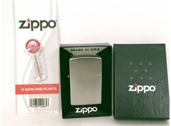 Brand New Zippo Lighter With Extra Flints