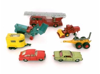Matchbox Lesney Die Cast Car Lot, Tractors,fire Truck