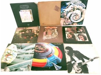 9 Rock Vinyl Records,  Steppenwolf,  Led Zeppelin, Moody Blues, Aerosmith