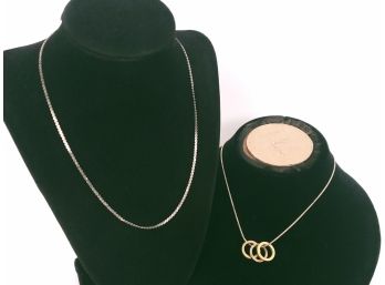 2 Italian Sterling Silver 925 Necklaces