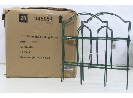 Vigoro Cathedral Steel Wire Folding Fence Green 18 In. H X 10 Ft. (16 Pack/Box)