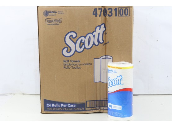 24 Rolls Of Scott Choose-A-Sheet Mega Roll Paper Towels 1-Ply White 102/Roll