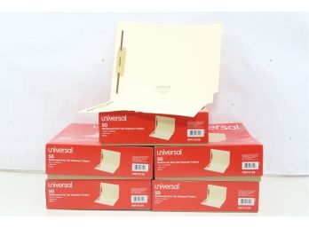 5 Boxes Of UNIVERSAL End Tab Folders Two Fasteners Letter Manila 50/Box
