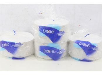 4 Packs Of Dixie  White Paper Plates, 9' Dia, 250/Pack