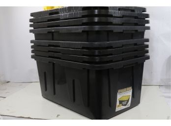 8 Tough Box 27 Gallon Stackable Storage Tote With Extra Lids