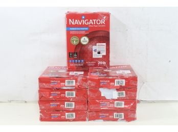 7 Reams Of Navigator Premium Multipurpose Paper 97 Brightness 20lb 8 1/2 X 14 White 500 Ct