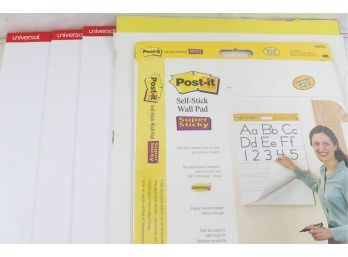 Group Of 5 Wall Pads & Construction Color Paper Includes Universal & Post-it
