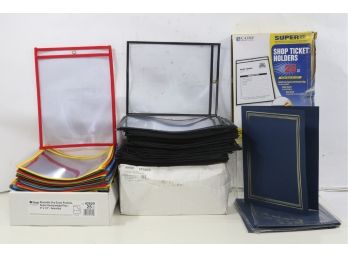 Large Group Of Reusable Pocket 9'x12' Clear 2 Sides & Diploma Holder