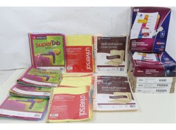 Large Group Of Misc. Office Supplies Includes File Folders, Binder Inserts & Ect.