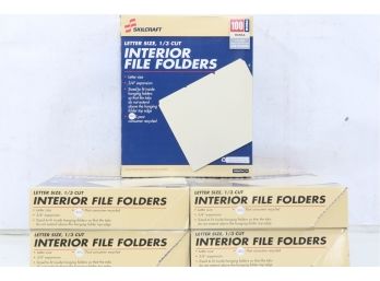 5 Boxes Of UNIVERSAL Recycled Interior File Folders 1/3 Cut Top Tab Legal Manila 100/Box